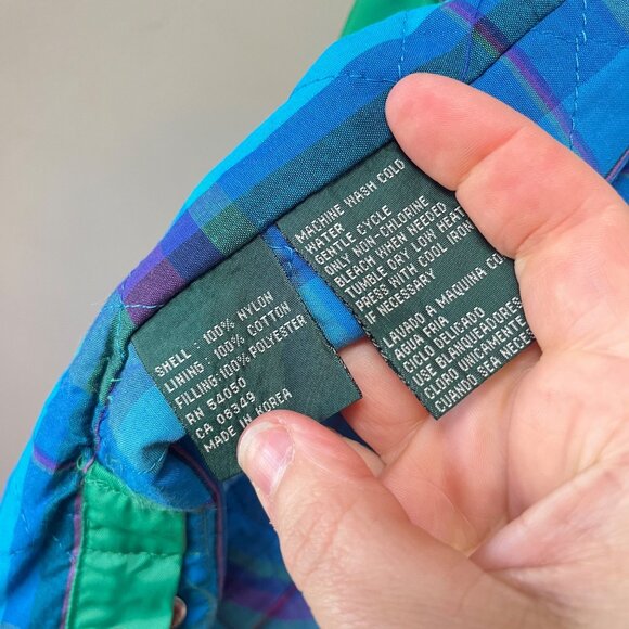 Lauren RL67 Green Nylon Vest W/ Plaid Cotton Lining Marine & Sailing Team Size M - Picture 4 of 9